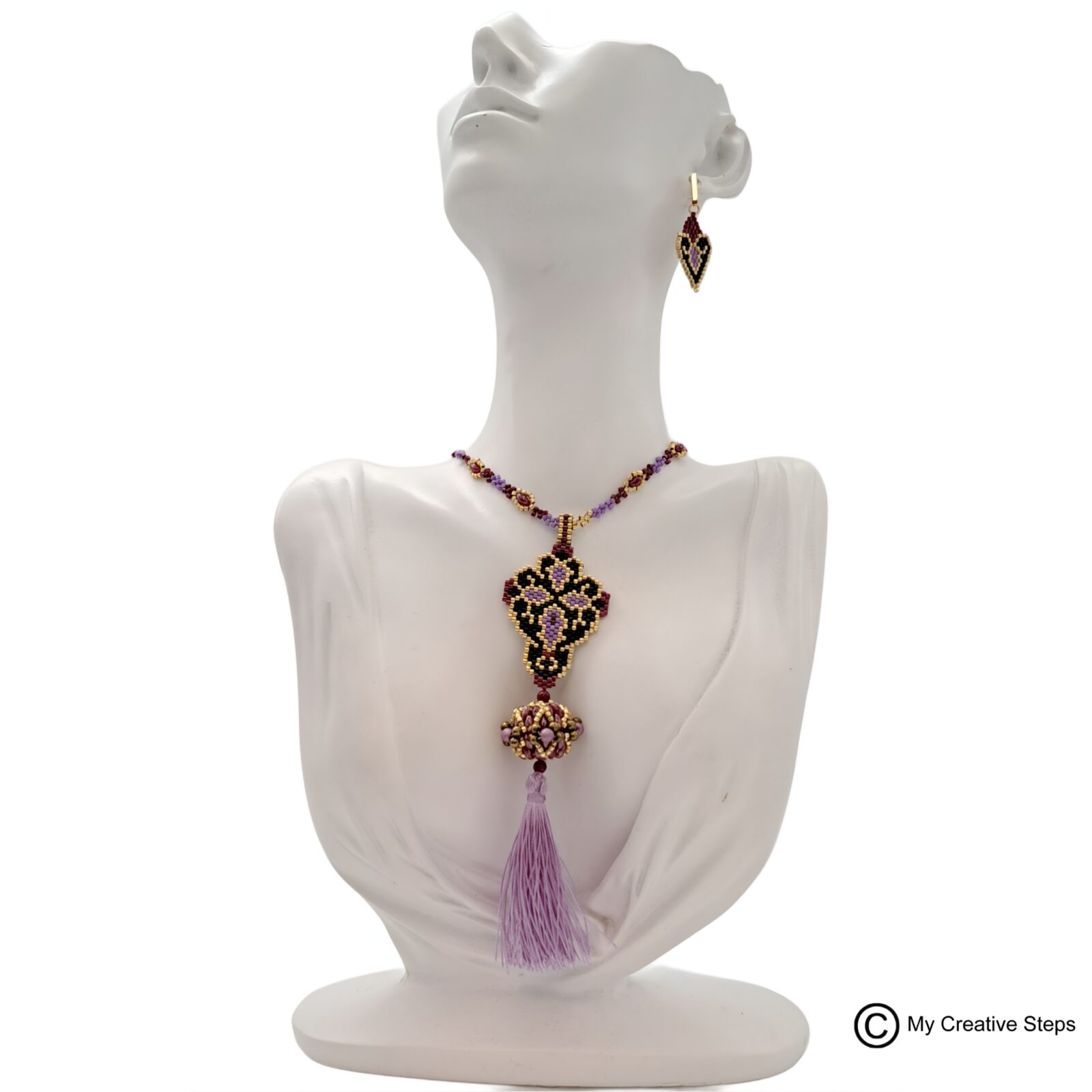 Set handmade "ORIENTAL" colier și cercei - imagine 4