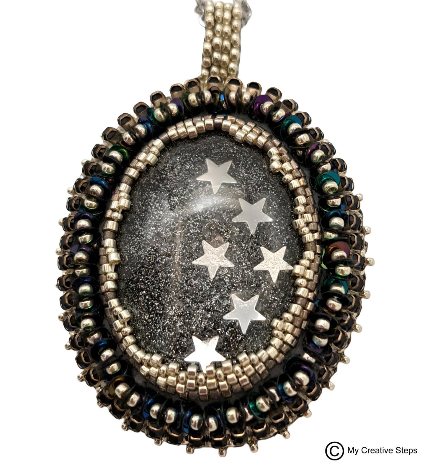 Colier handmade unicat "Cer înstelat" - imagine 2