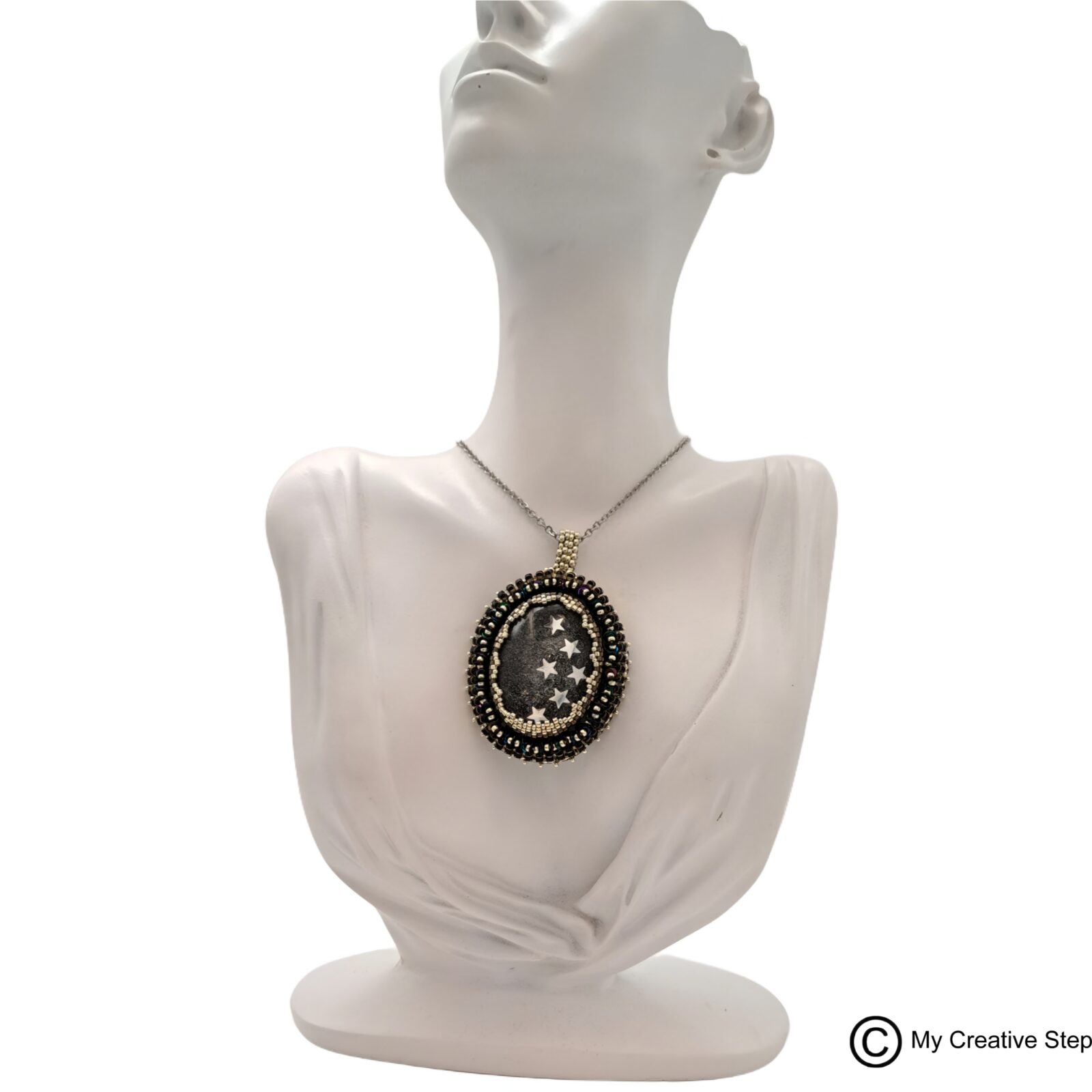 Colier handmade unicat "Cer înstelat" - imagine 3