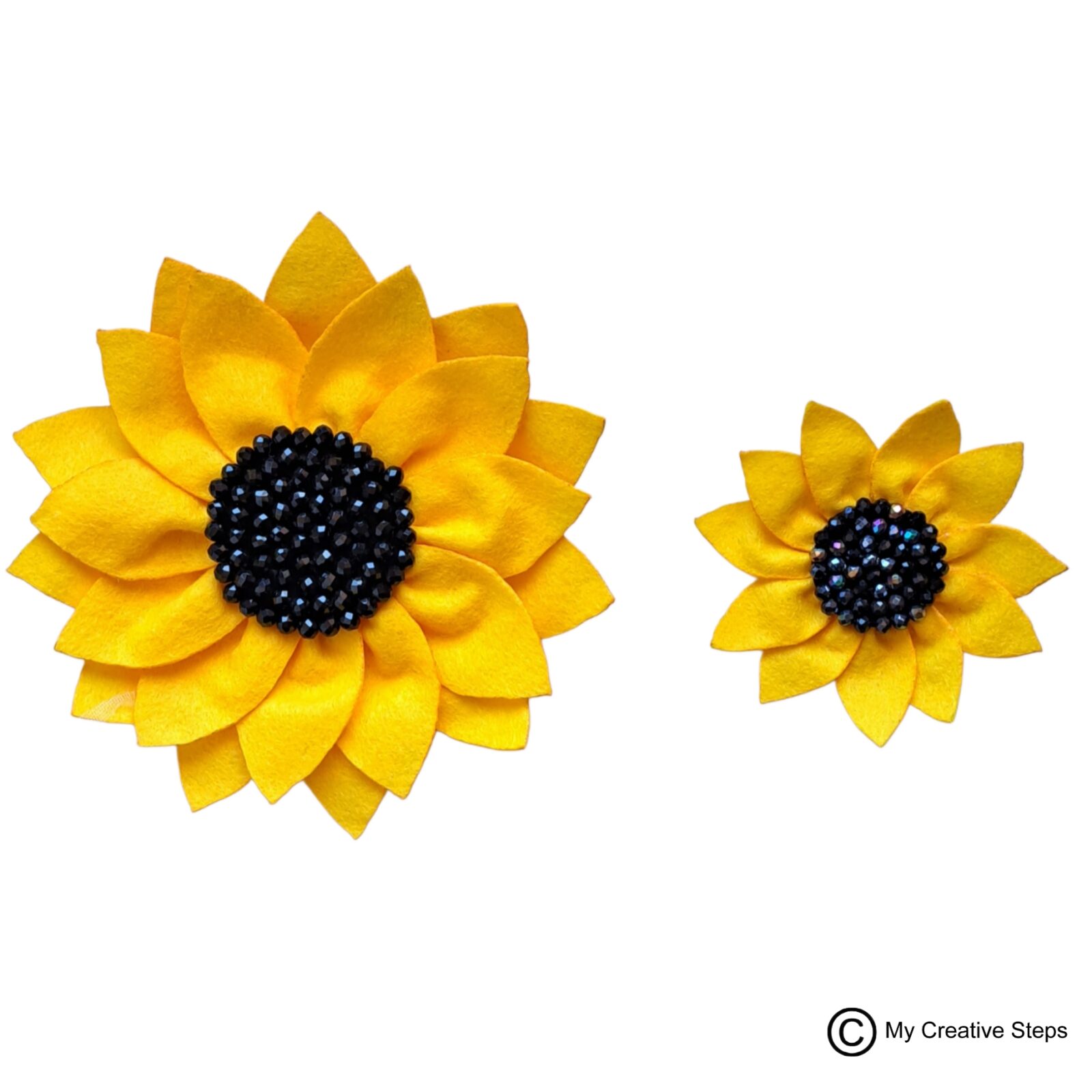 Broșă handmade floarea soarelui - imagine 2