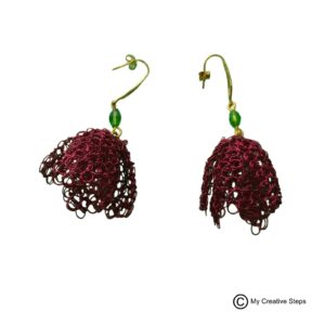 Cercei handmade Lalea grena