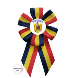Cocardă tricoloră „România” cu 6 petale