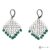 Cercei handmade realizați prin croșetarea sârmei de cupru argintie